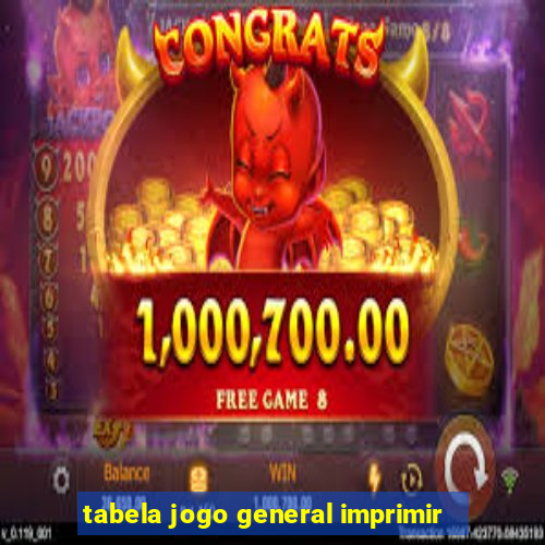 tabela jogo general imprimir